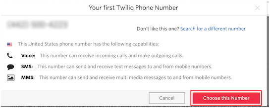 Twilio Phone number