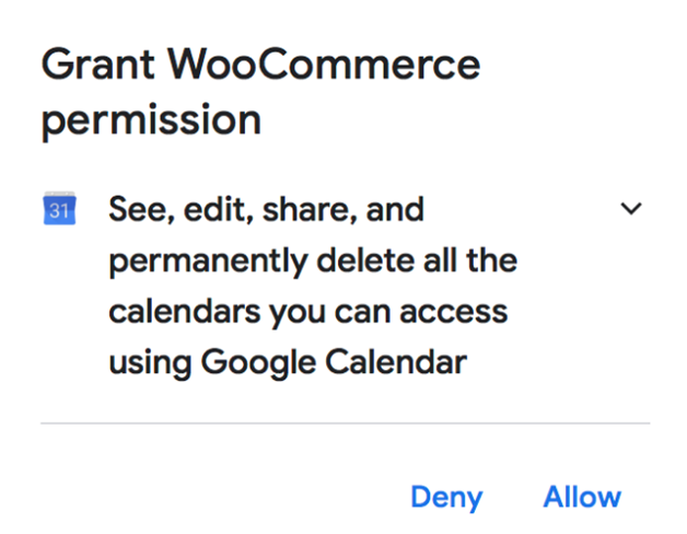 Google calendar WooCommerce integration